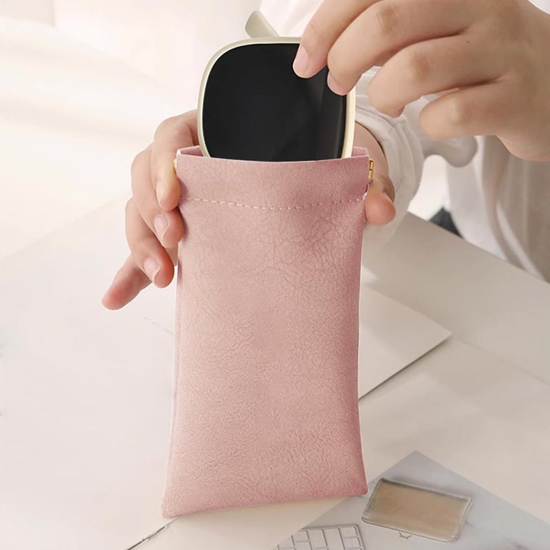 Ldirect 3 Pack Leather Eyeglasses Cases PU Soft Sunglasses Pouch Squeeze Top Portable Glasses Cases for Men Women - Image 5